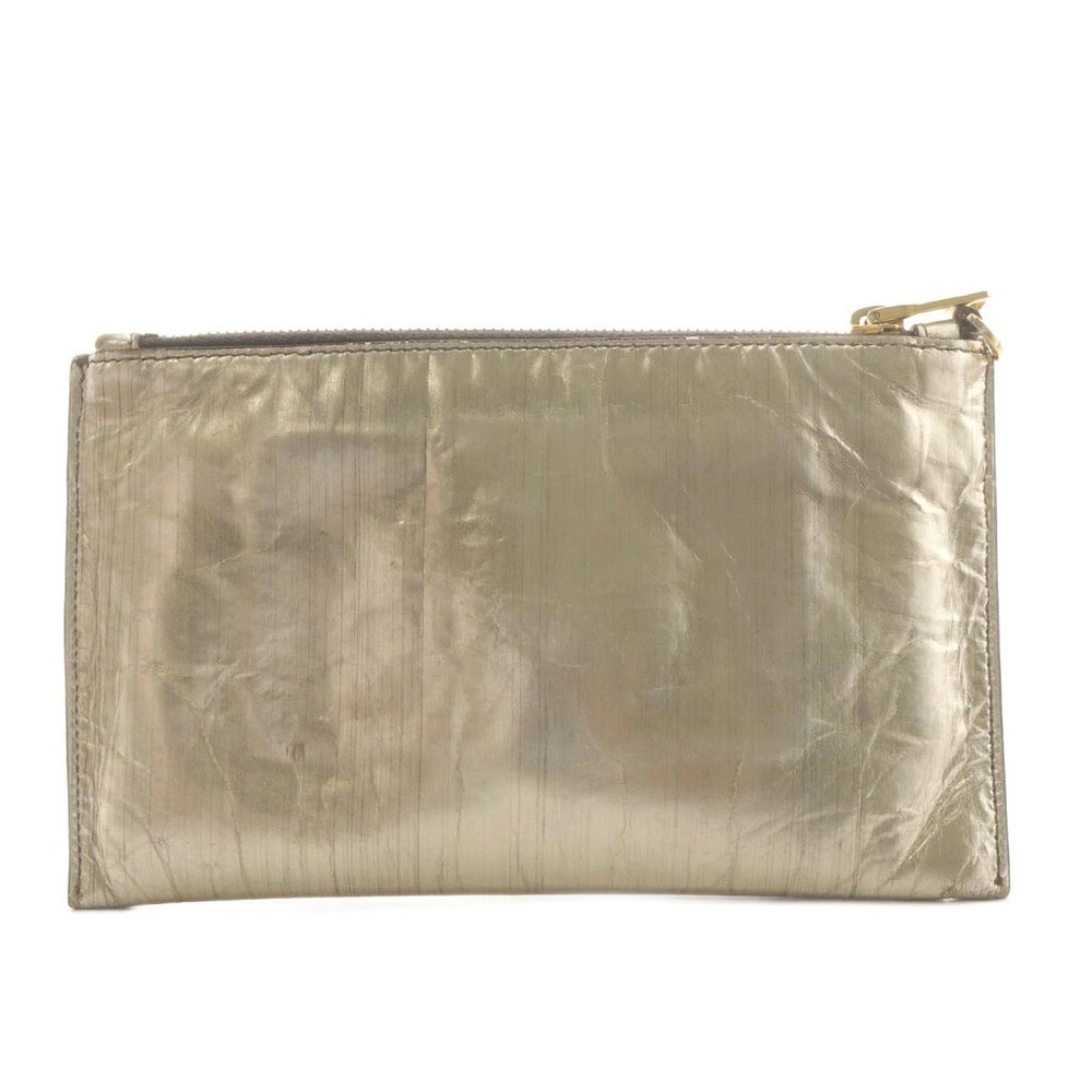 Miu Miu Pouch Clutch Leather Gold